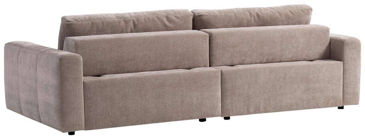 BIGSOFA BE COMFY Cord Silberfarben  - Silberfarben/Schwarz, MODERN, Textil (264/83/126cm) - Trendmanufaktur
