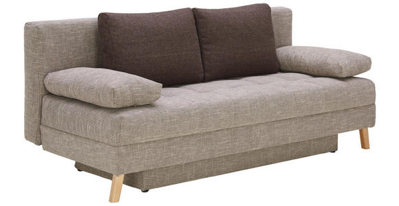 SCHLAFSOFA in Textil Braun, Beige - Beige/Naturfarben, KONVENTIONELL, Holz/Textil (195/90/90cm) - Cantus