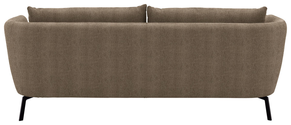 3-SITZER-SOFA  in Flachgewebe Hellbraun  - Hellbraun/Schwarz, Design, Textil/Metall (210/71/91cm) - Schöner Wohnen