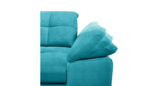 ECKSOFA in Mikrofaser Türkis  - Türkis/Chromfarben, Design, Textil/Metall (180/265cm) - Carryhome