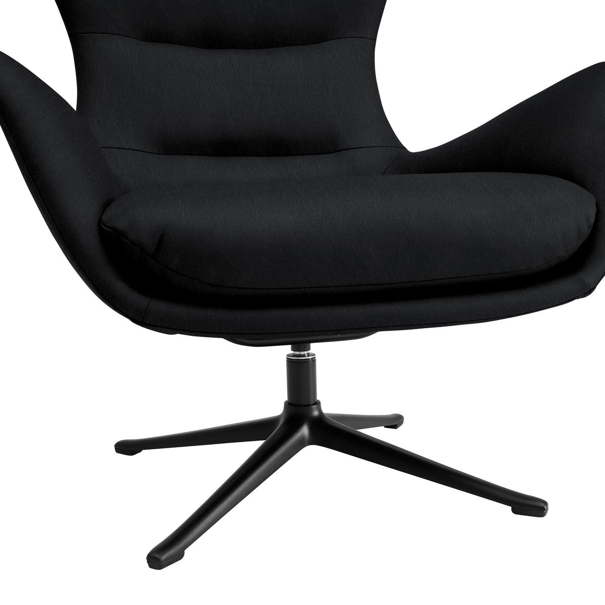 OHRENSESSEL in Schwarz  - Schwarz, Design, Leder/Metall (84/104/96cm) - home24