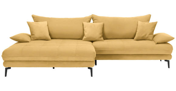 ECKSOFA in Flachgewebe Gelb 176/292 cm - Gelb/Schwarz, MODERN, Textil/Metall (176/292cm) - Carryhome