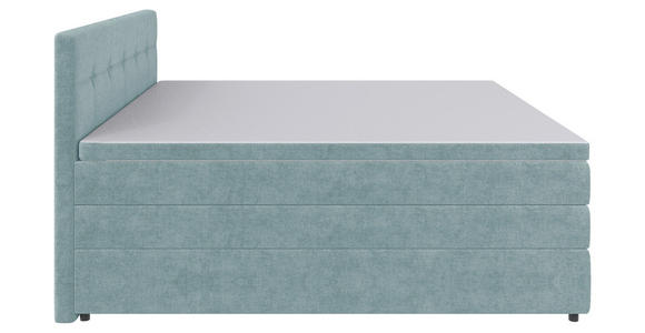 BOXSPRINGBETT 200/200 cm  in Hellblau  - Schwarz/Hellblau, KONVENTIONELL, Kunststoff/Textil (200/200cm) - Carryhome