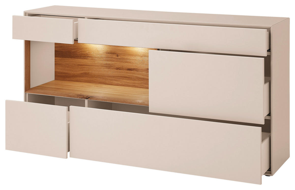 SIDEBOARD Sandfarben, Wildeiche  166/86/39 cm  - Sandfarben/Wildeiche, Design, Holz/Holzwerkstoff (166/86/39cm) - Dieter Knoll