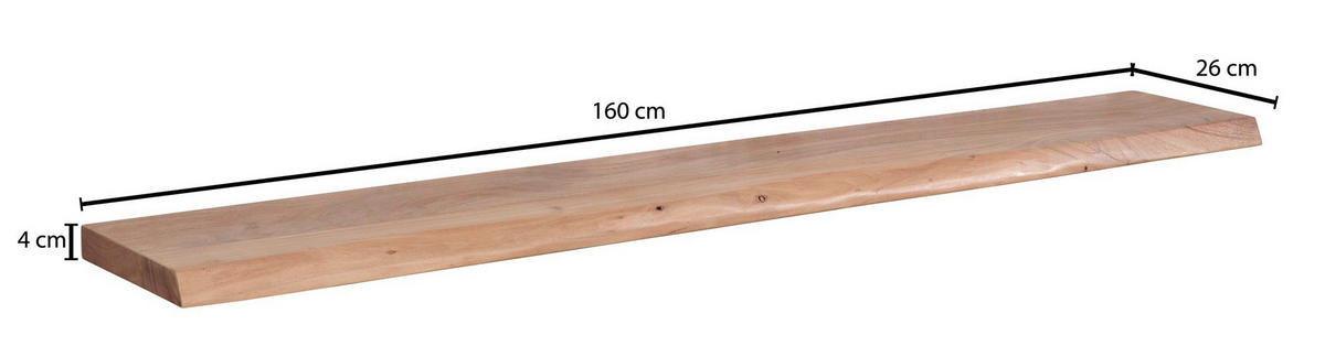 WANDREGAL 140/4/26 cm  - Akaziefarben, Modern, Holz (140/4/26cm) - MID.YOU