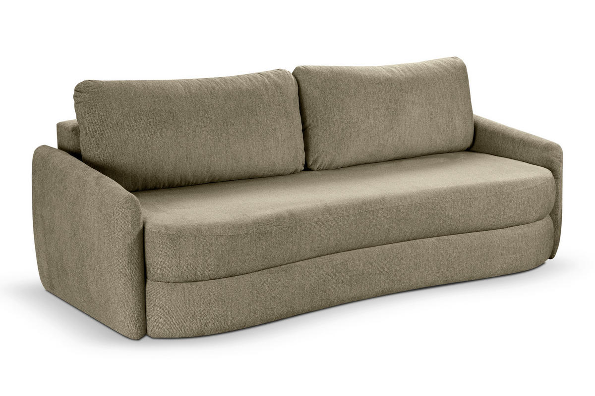 SCHLAFSOFA DIANA  mit Liegefunktion Struktur Grün  - Schwarz/Grün, Basics, Kunststoff/Textil (231/93/108cm) - MID.YOU