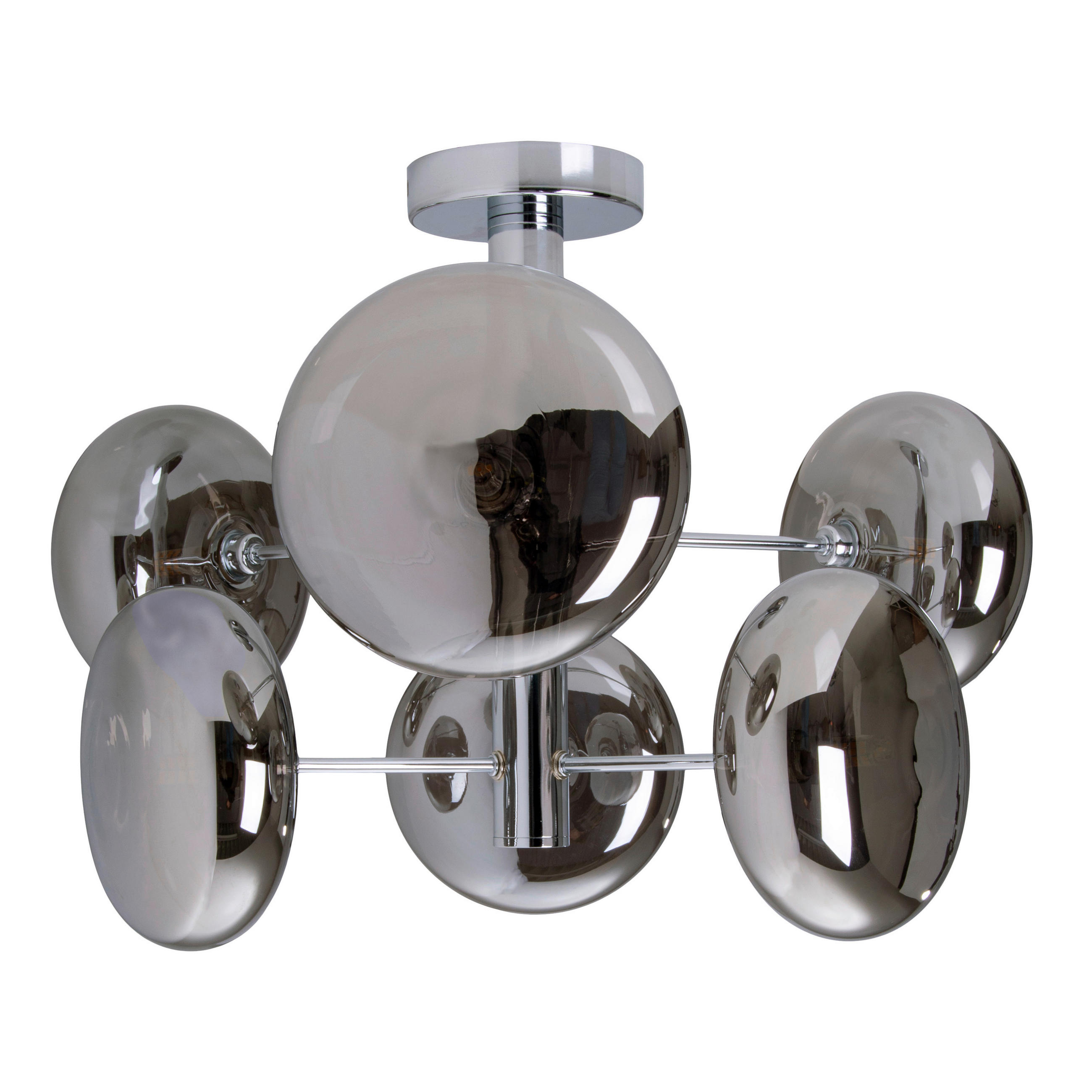 DECKENLEUCHTE Orion 53/38 cm   - Chromfarben, Basics, Glas/Metall (53/38cm) - Näve