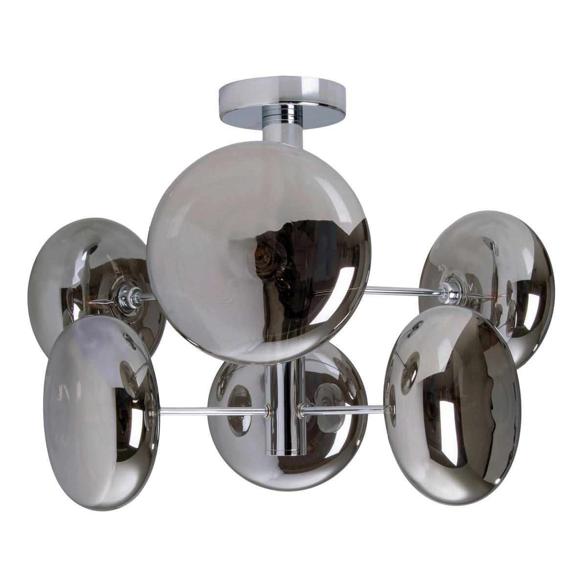 DECKENLEUCHTE Orion 53/38 cm   - Chromfarben, Basics, Glas/Metall (53/38cm) - Näve