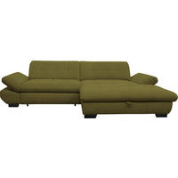 ECKSOFA  in Mikrofaser Grün  290/198 cm  - Schwarz/Grün, Design, Textil/Metall (290/198cm) - Xora