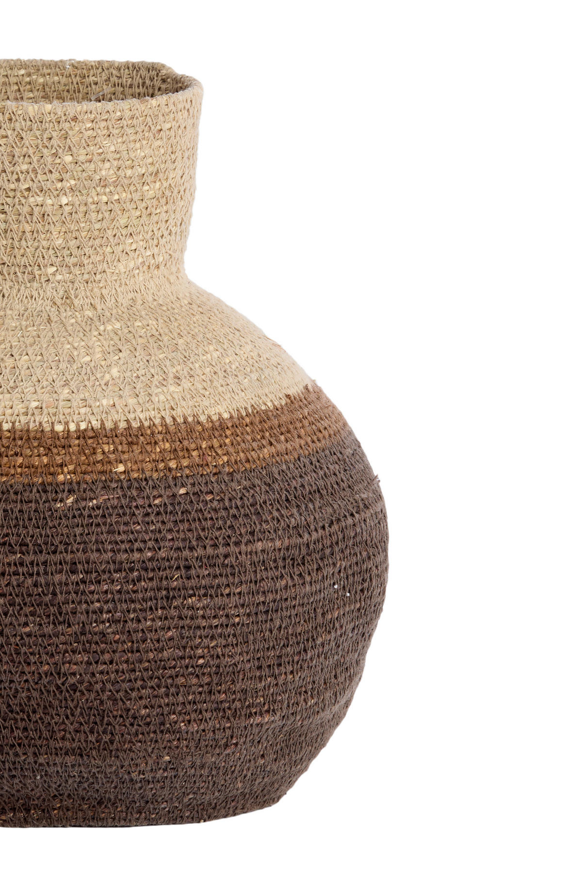 KORBVASE BISIRA  - Braun/Naturfarben, Trend, Naturmaterialien (23,5/23,5/27cm) - Light & Living