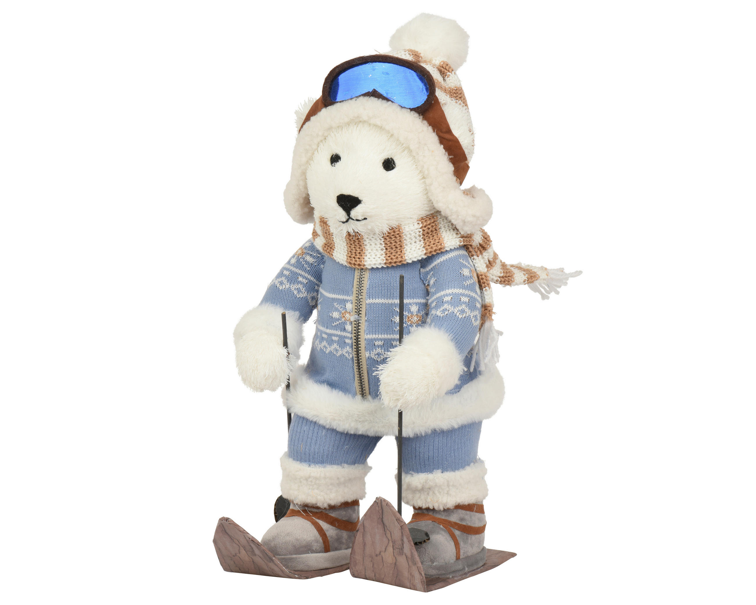 VÁNOČNÍ FIGURKA - bílá/modrá, Basics, plast (31/27/46cm)