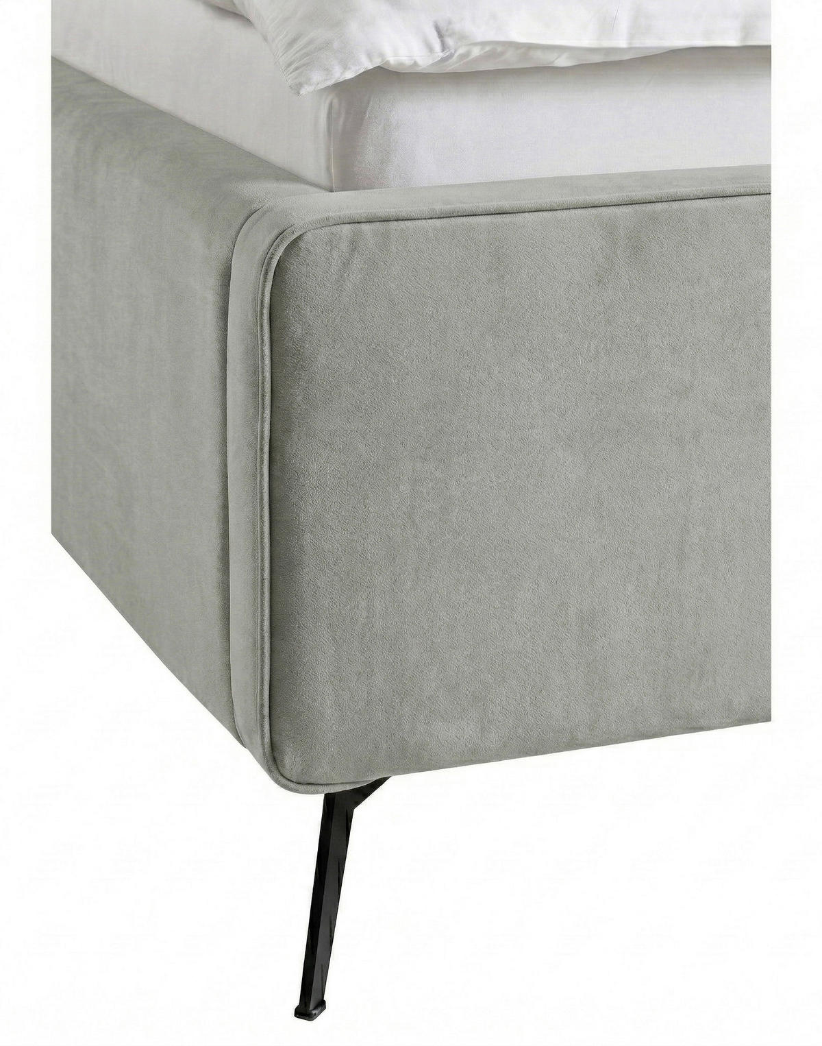 POLSTERBETT Hellgrau 140/200 cm  - Hellgrau/Schwarz, MODERN, Holz/Textil (140/200cm) - MID.YOU