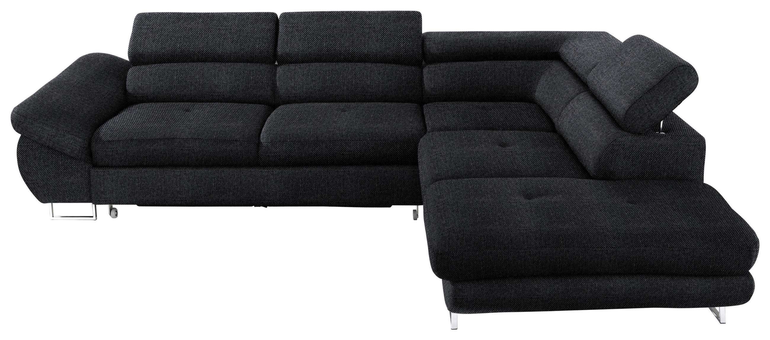 ECKSOFA in Webstoff Anthrazit  - Anthrazit, Design, Textil/Metall (280/235cm) - Hom`in