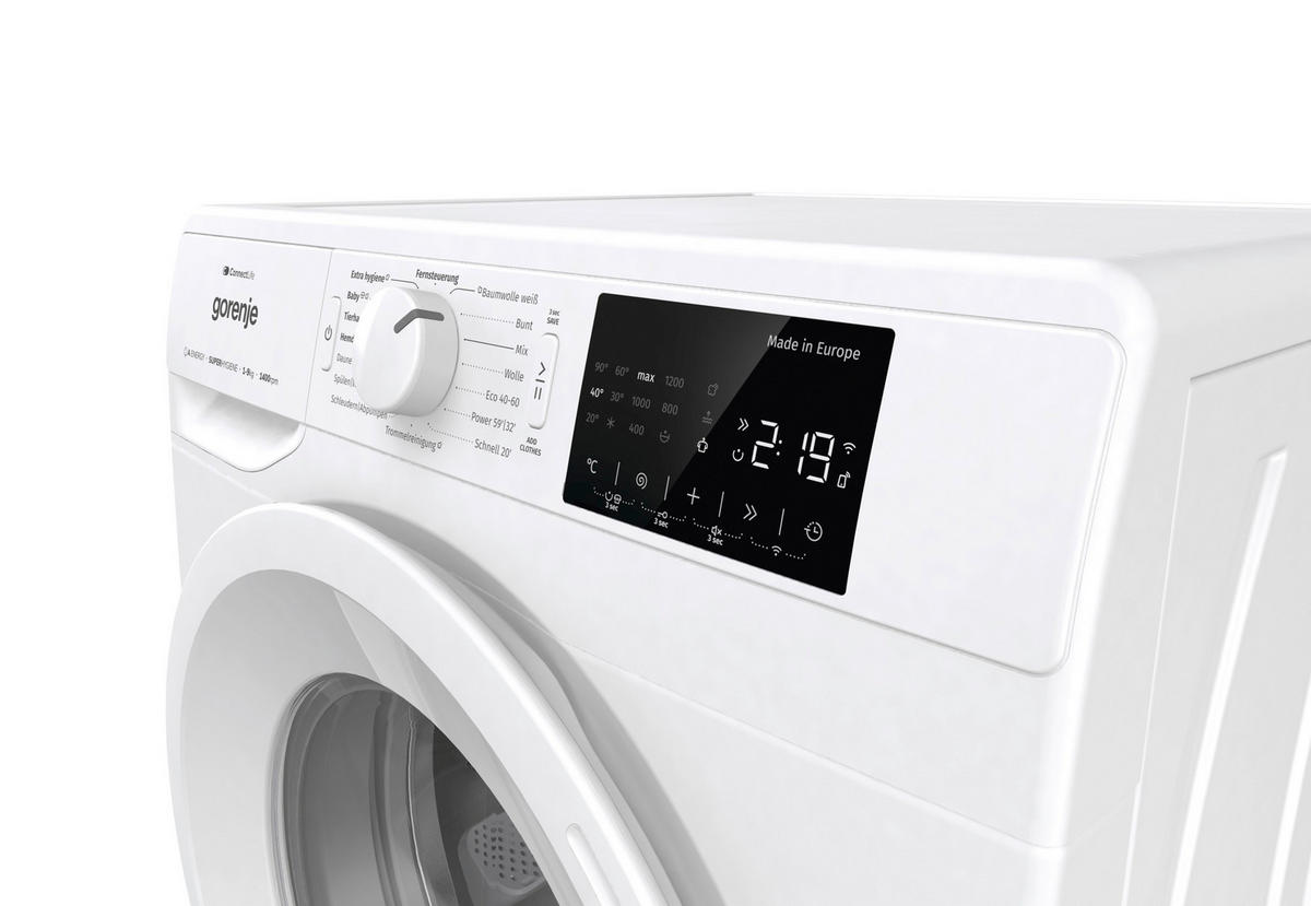 WASCHMASCHINE WPNEI94A1DTS   - Weiß, Basics, Glas/Kunststoff (60/85/54,5cm) - Gorenje