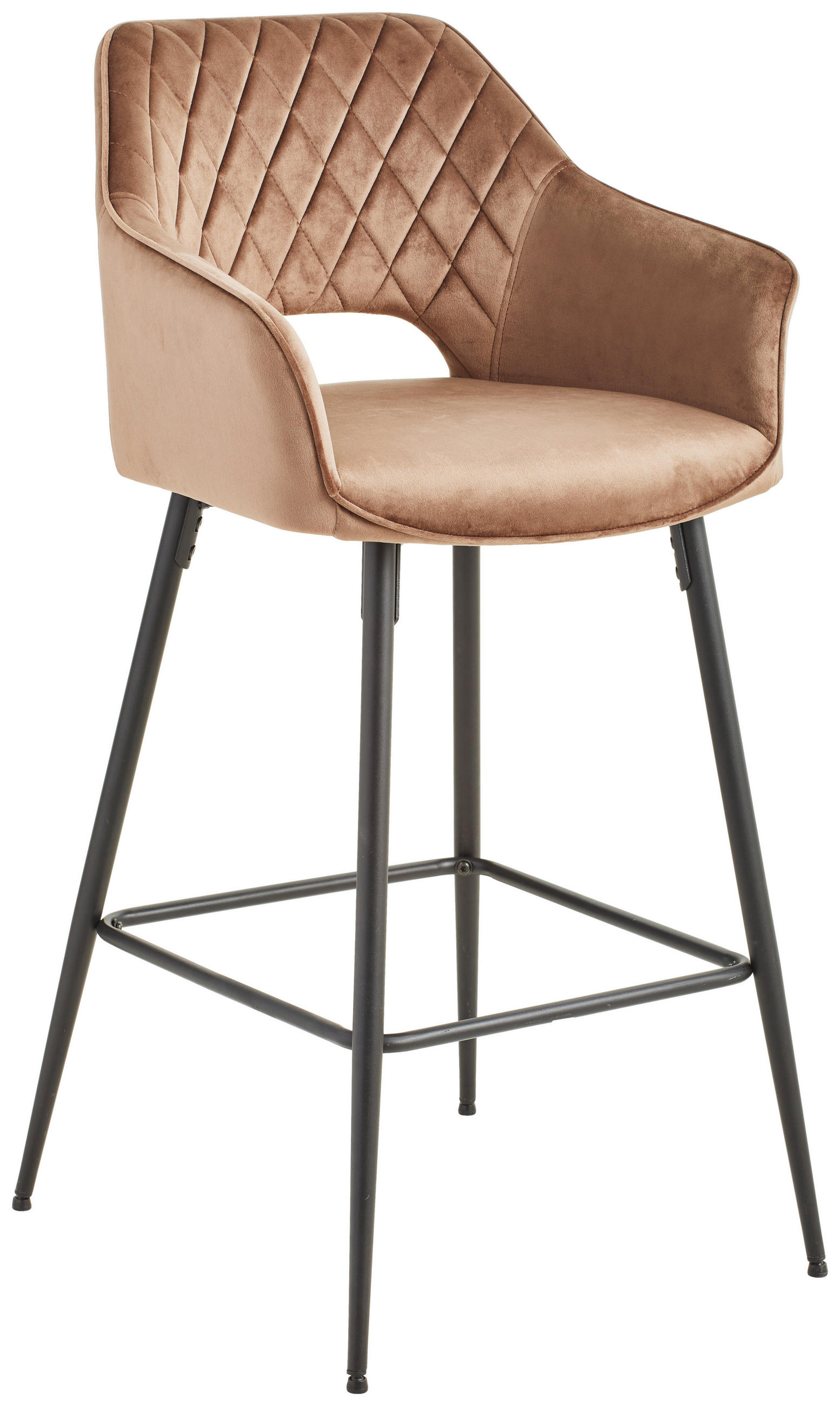 TABURET DE BAR in negru, taupe - taupe/negru, Modern, metal/textil (55/105/53cm) - MID.YOU