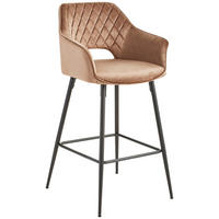 BARHOCKER in Schwarz, Taupe  - Taupe/Schwarz, Modern, Textil/Metall (55/105/53cm) - MID.YOU