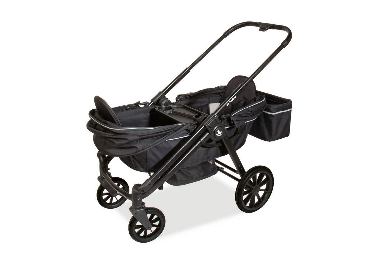 BOLLERWAGEN Cubi Schwarz 120/65/105 cm  - Schwarz, Basics, Kunststoff/Textil (120/65/105cm) - Pinolino