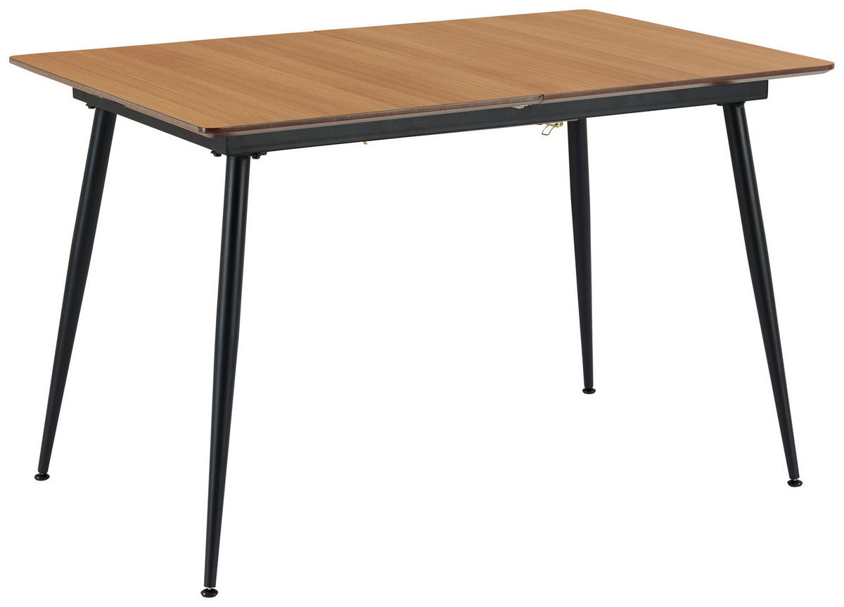 ESSTISCH Anthrazit  ausziehbar  - Anthrazit/Schwarz, MODERN, Holzwerkstoff/Metall (120-160/75/80cm) - MID.YOU
