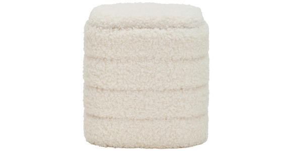 HOCKER Vliesstoff, Bouclé Weiß - Weiß, Trend, Textil (41/39/46cm) - Xora