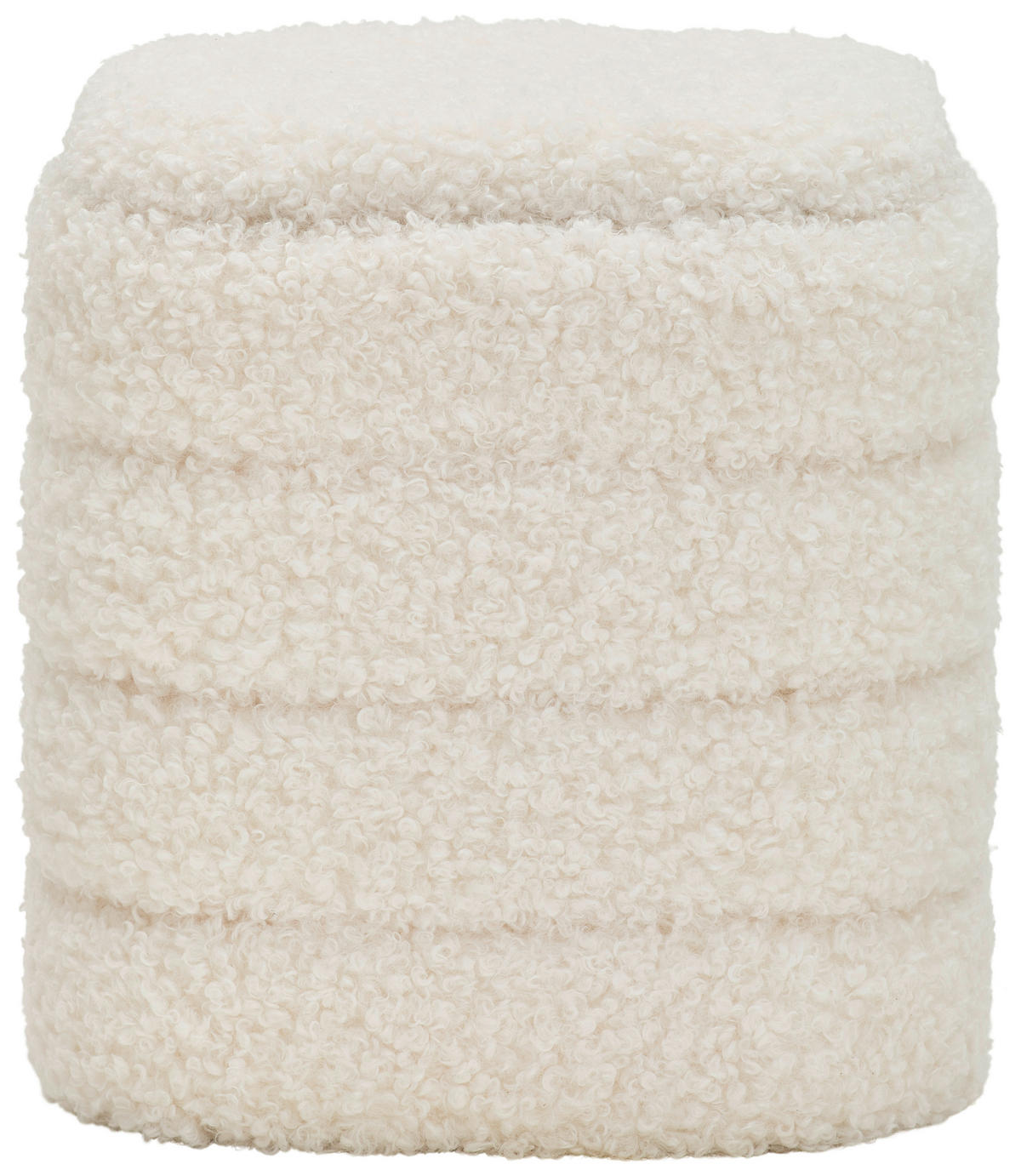 HOCKER in Textil, Holzwerkstoff Weiss  - Weiss, Trend, Holzwerkstoff/Textil (41/39/46cm) - Xora
