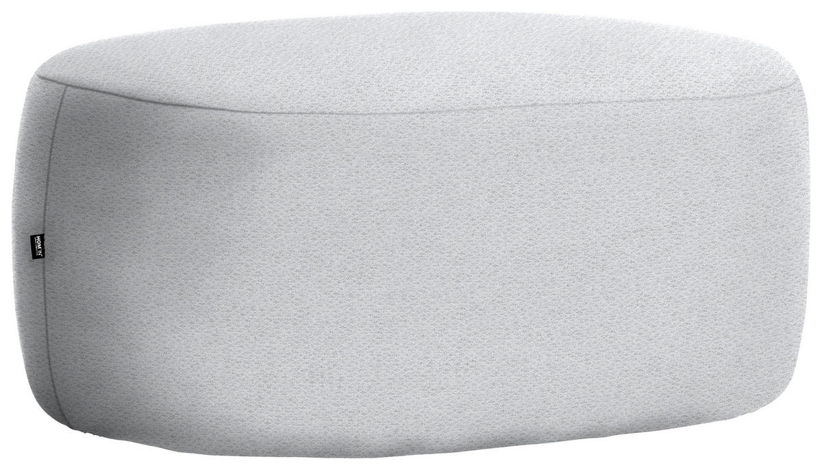 HOCKER in Textil Hellgrau  - Hellgrau/Schwarz, MODERN, Kunststoff/Textil (88/43/66cm) - Hom`in