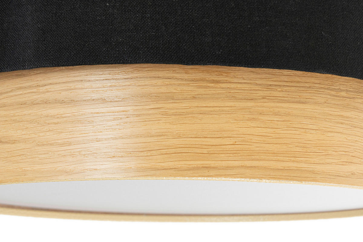 STROPNÍ SVÍTIDLO, 37/14 cm  - černá/barvy dubu, Design, kov/dřevo (37/14cm) - Novel