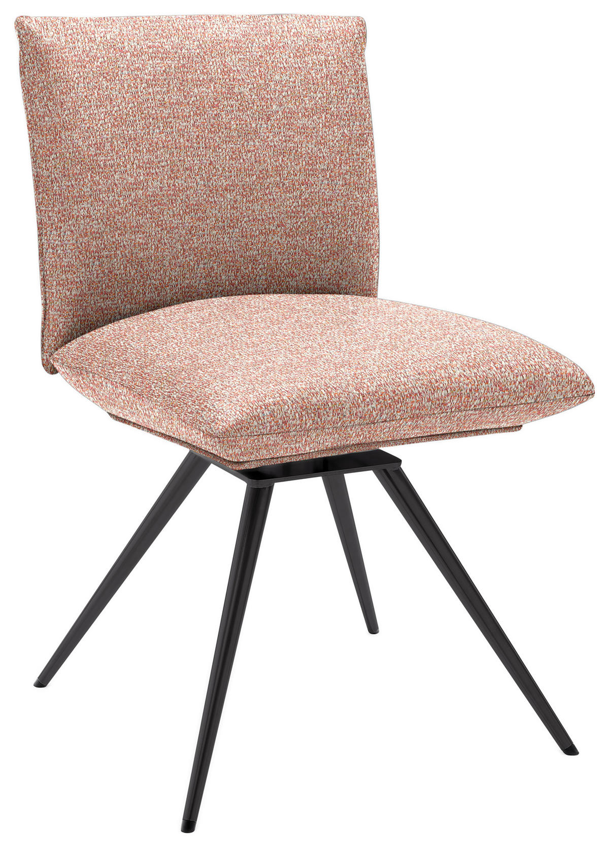 STUHL  Lederauswahl, Stoffauswahl Webstoff  - Anthrazit/Rot, Natur, Textil/Metall (52/90/65cm) - Venjakob