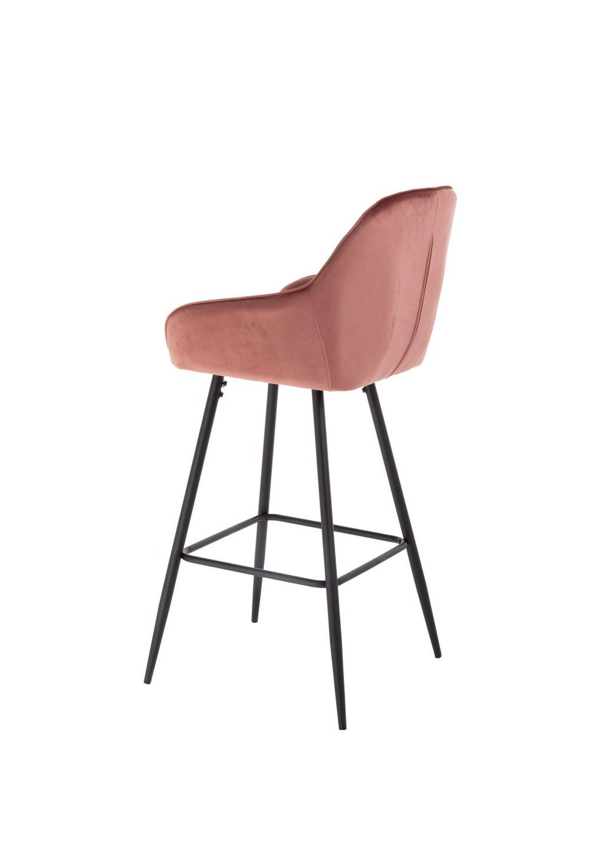 BAROVÁ STOLIČKA, ružová - čierna/ružová, Design, kov/textil (55/107/53cm) - Carryhome