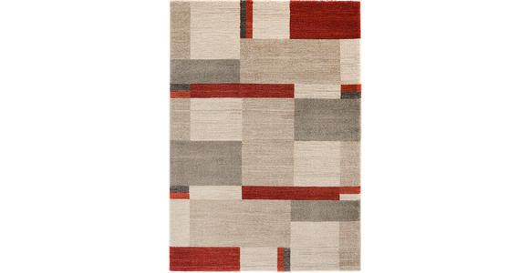 LÄUFER 80/250 cm Palazzo Bloc Braun, Rot, Beige  - Beige/Rot, KONVENTIONELL, Textil (80/250cm) - Novel