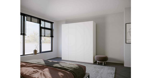 DREHTÜRENSCHRANK 201/235/60 cm 4-türig Weiß - Weiß, Trend, Glas/Holzwerkstoff (201/235/60cm) - Novel