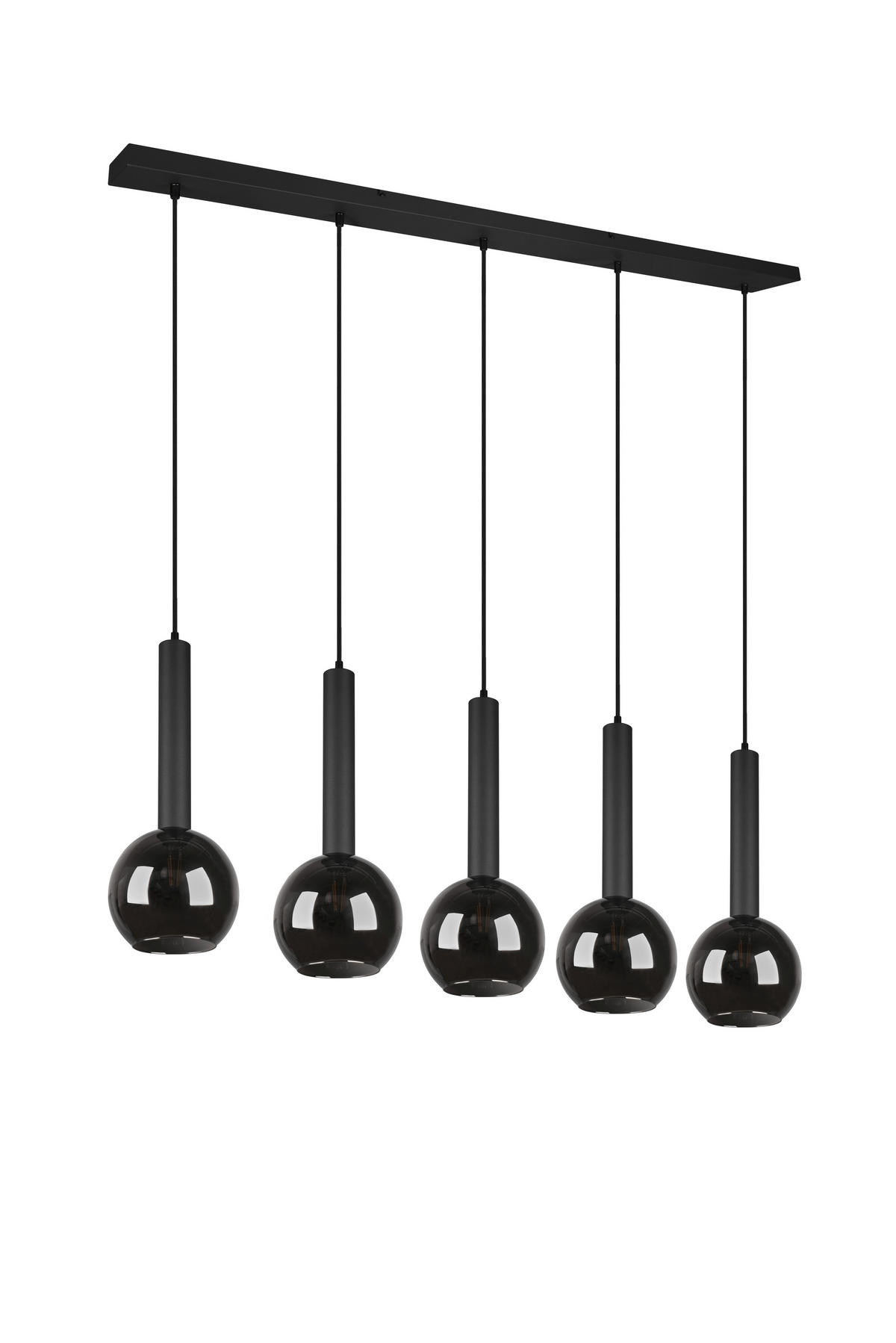 HÄNGLAMPA Clayton 115/30/150 cm  - svart, Trend, metall/glas (115/30/150cm) - Dieter Knoll