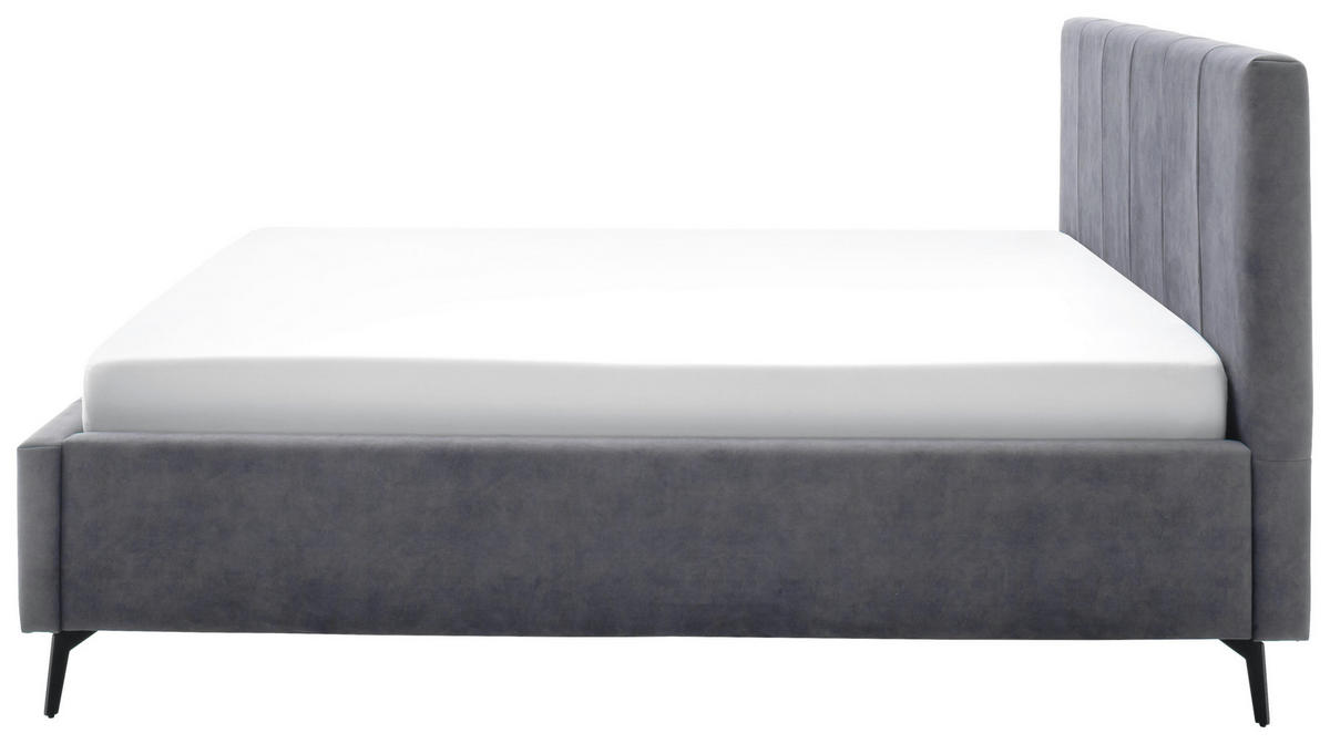 POLSTERBETT 160/200 cm  in Anthrazit  - Birkefarben/Anthrazit, Konventionell, Holz/Textil (160/200cm) - Boxxx