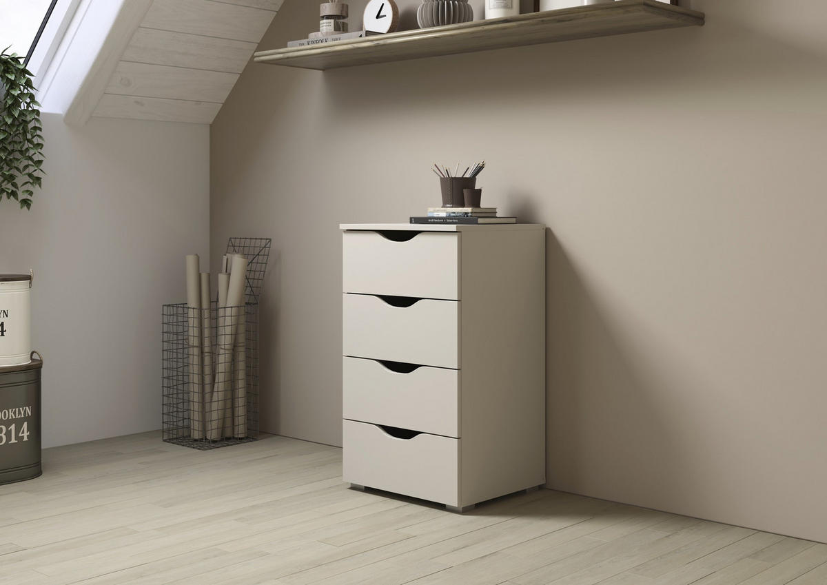 KOMMODE 47/81/42 cm  in Champagner  - Champagner/Silberfarben, Basics, Holzwerkstoff (47/81/42cm) - Boxxx