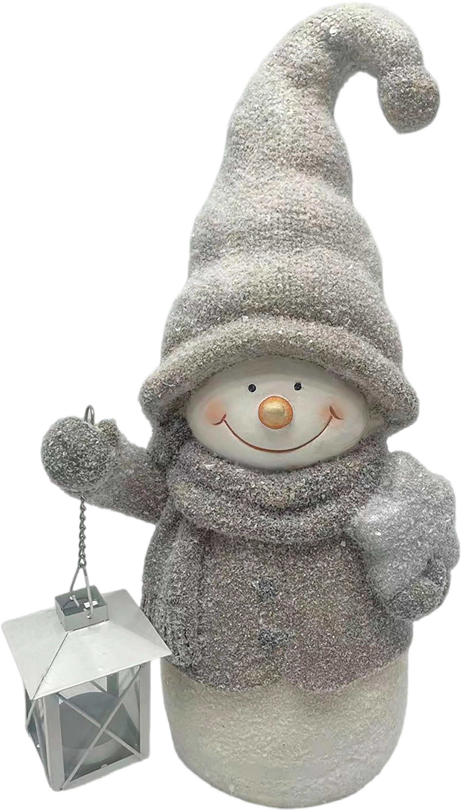 X-Mas Schneemann Silber, Weiß, Beige 21.3x43x16 cm