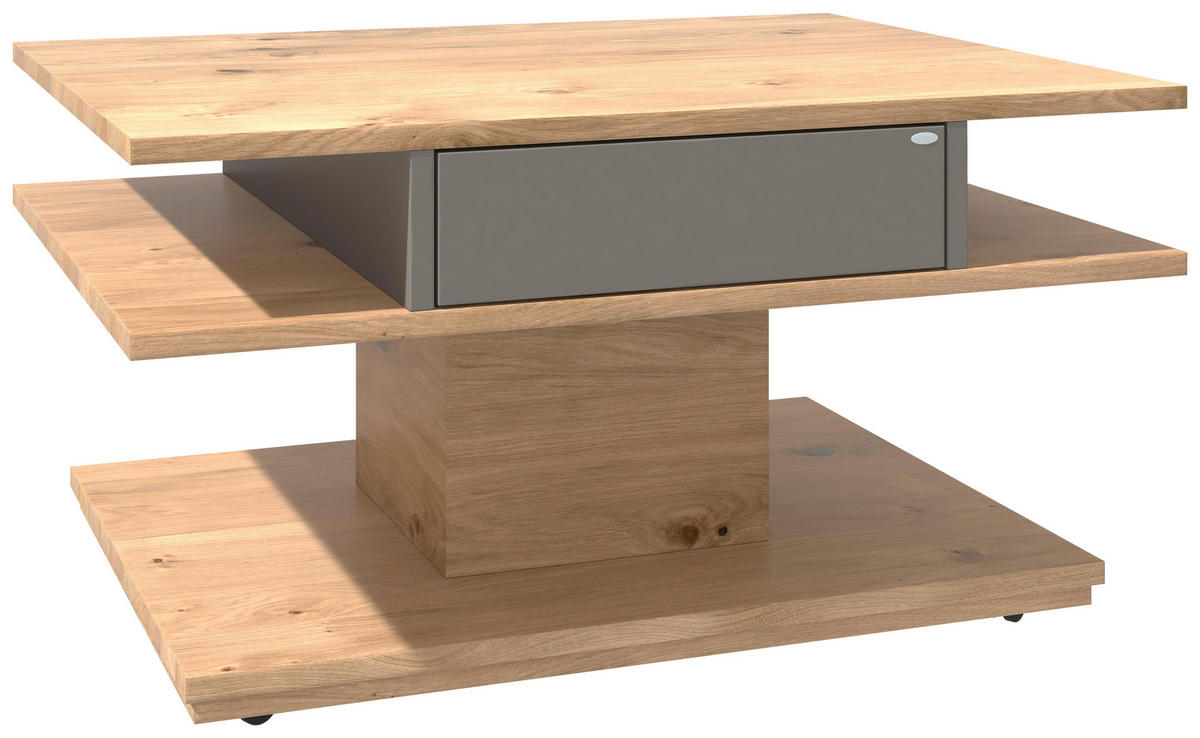 KLUBSKA MIZA,  - siva/divji hrast, Natur, les (90/70/48cm) - Voglauer