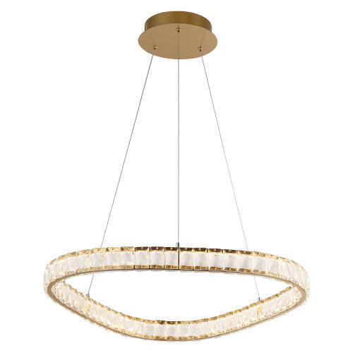 LED FÜGGŐLÁMPA  - aranyszínű/átlátszó, Basics, üveg/fém (120/60/60cm)