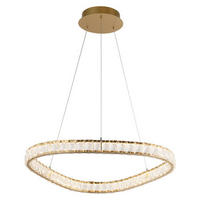 LED FÜGGŐLÁMPA  - aranyszínű/átlátszó, Basics, üveg/fém (120/60/60cm)