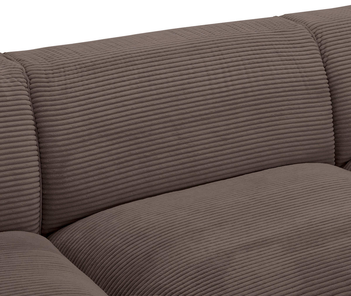 ECKSOFA in Cord Mokka  - Schwarz/Mokka, Design, Kunststoff/Textil (196/303cm) - Livetastic