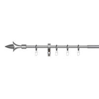 VORHANGSTANGENSET  130 cm  - Grau Hochglanz, Basics, Metall (130cm)