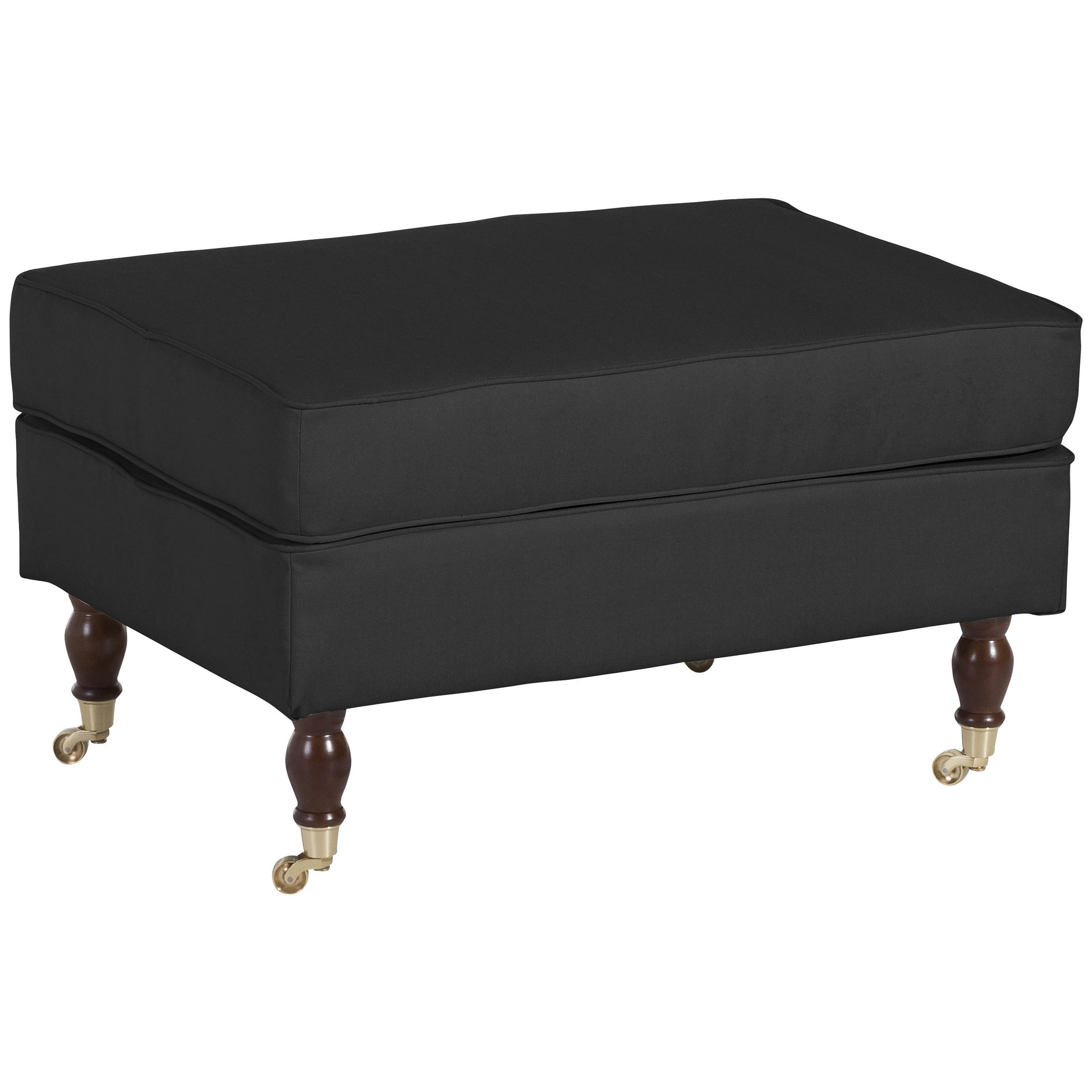 HOCKER Flachgewebe Schwarz  - Nussbaumfarben/Schwarz, Design, Holz/Textil (80/48/57cm) - Max Winzer