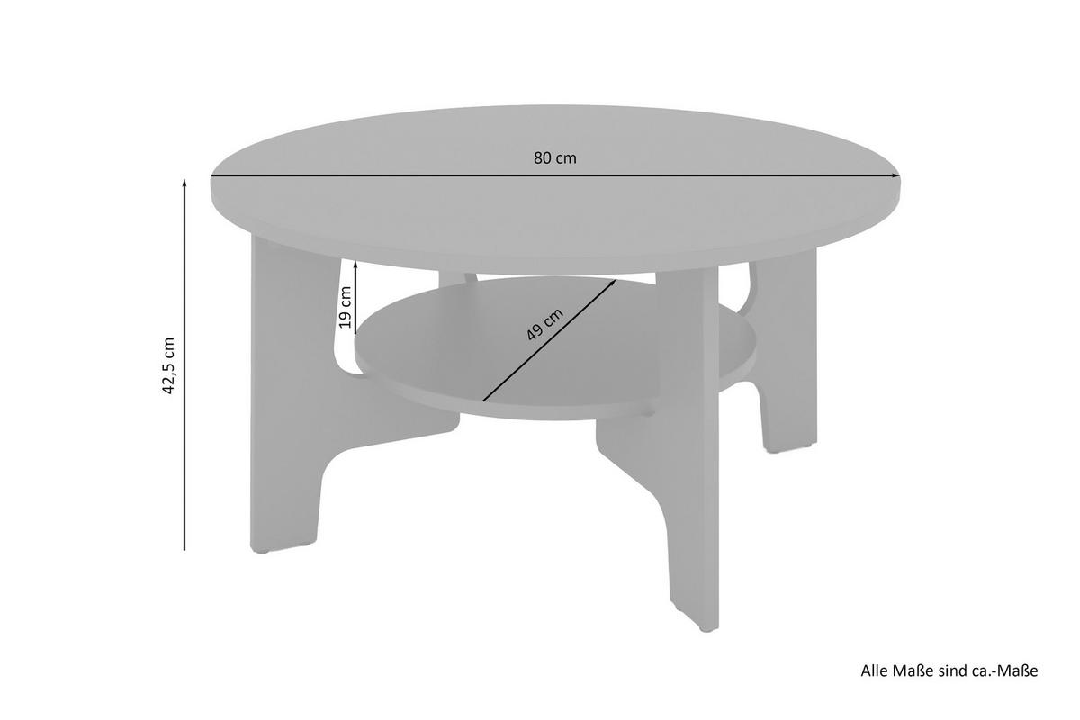 COUCHTISCH in Holzwerkstoff 80/80/42,5 cm  - Weiß, KONVENTIONELL, Holzwerkstoff (80/80/42,5cm) - MID.YOU