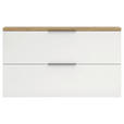 HÄNGESCHUHSCHRANK 140/82/19 cm  - Eichefarben/Weiß Hochglanz, Design, Holzwerkstoff/Metall (140/82/19cm) - Xora