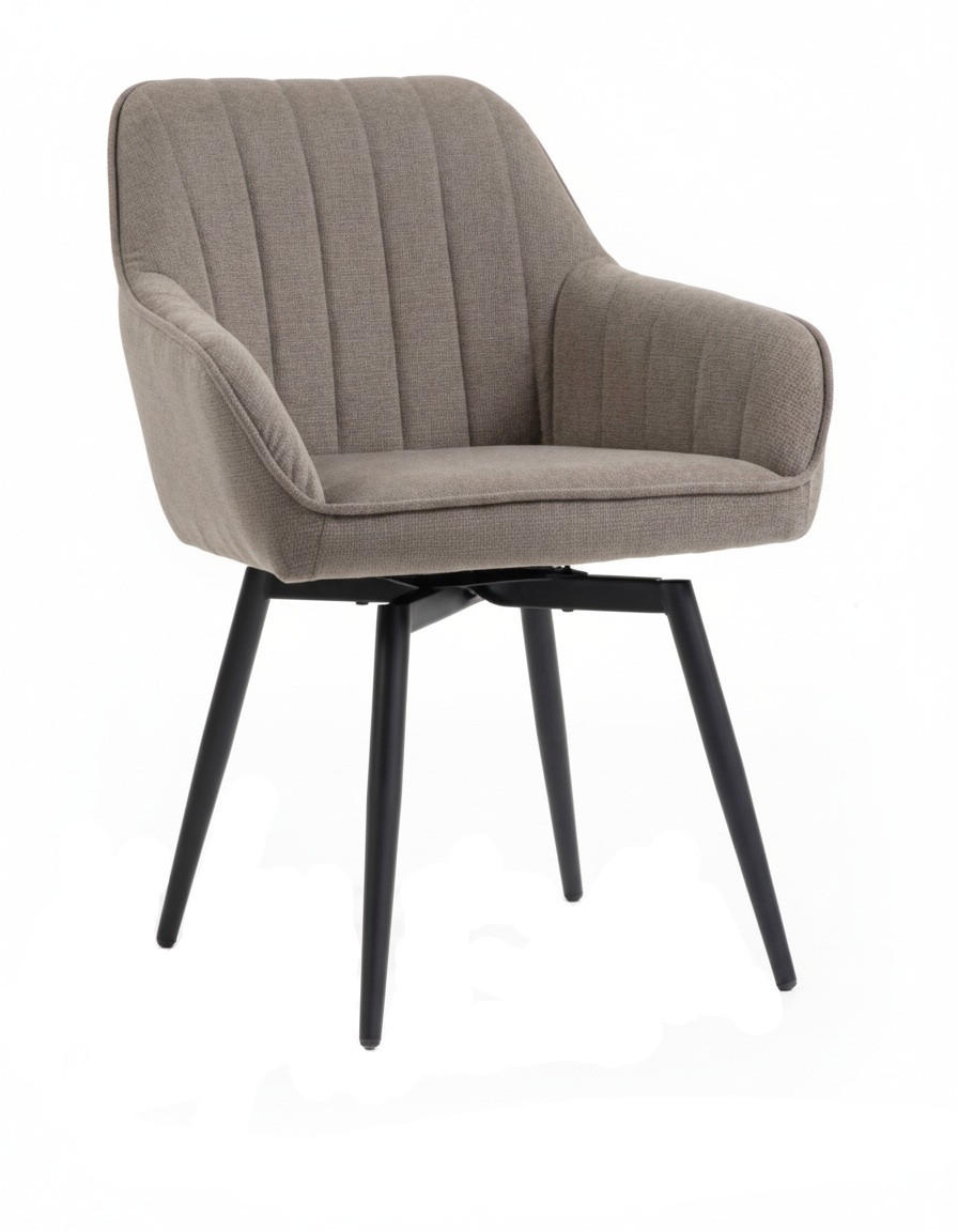 ARMLEHNSTUHL  in Eisen  - Taupe/Schwarz, MODERN, Textil/Metall (63/83/63cm) - Livetastic