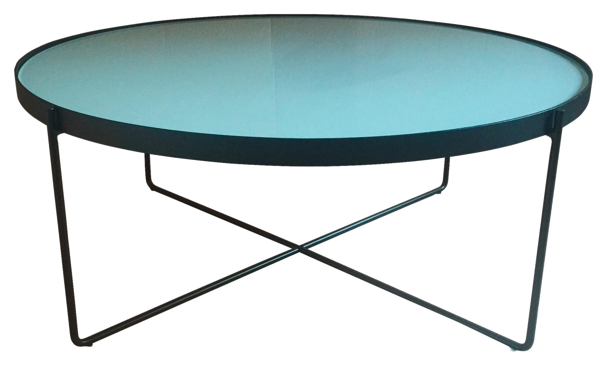 Couchtisch in Metall, Glas 82,7/82,7/32 cm