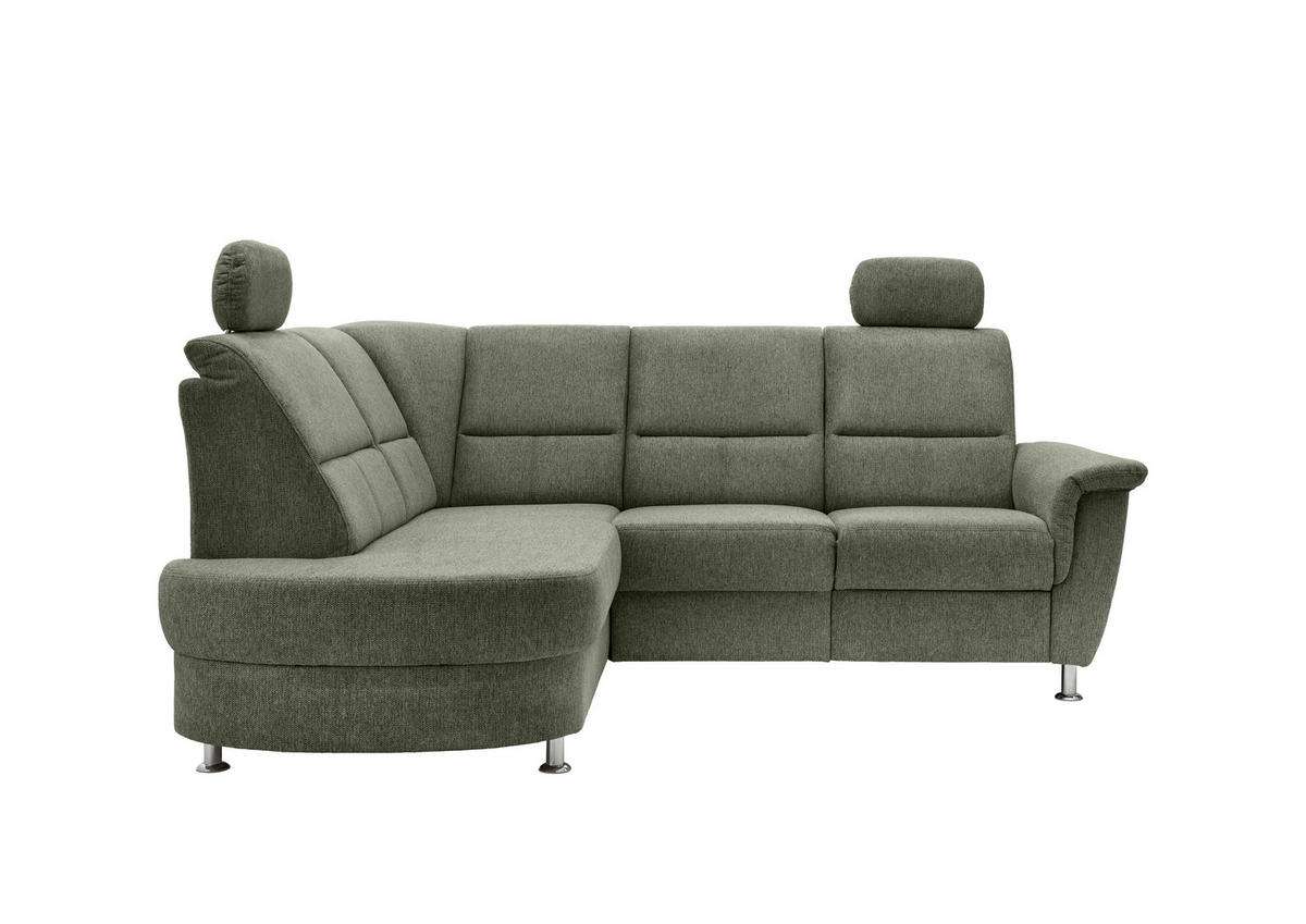 ECKSOFA in Chenille Grün  - Chromfarben/Grün, Konventionell, Textil/Metall (184/231cm) - Livetastic