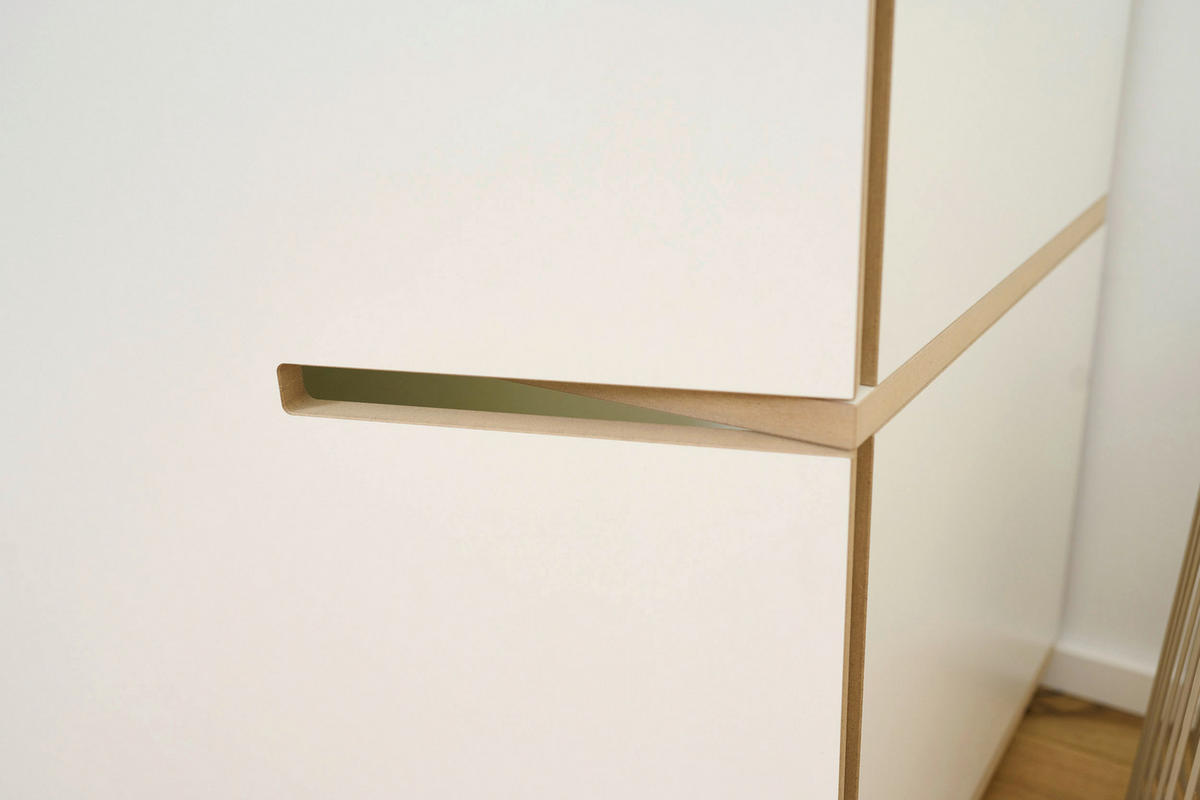 KOMMODE  in 100/110/45 cm  - Buchefarben/Alufarben, Design, Holzwerkstoff (100/110/45cm) - Tojo