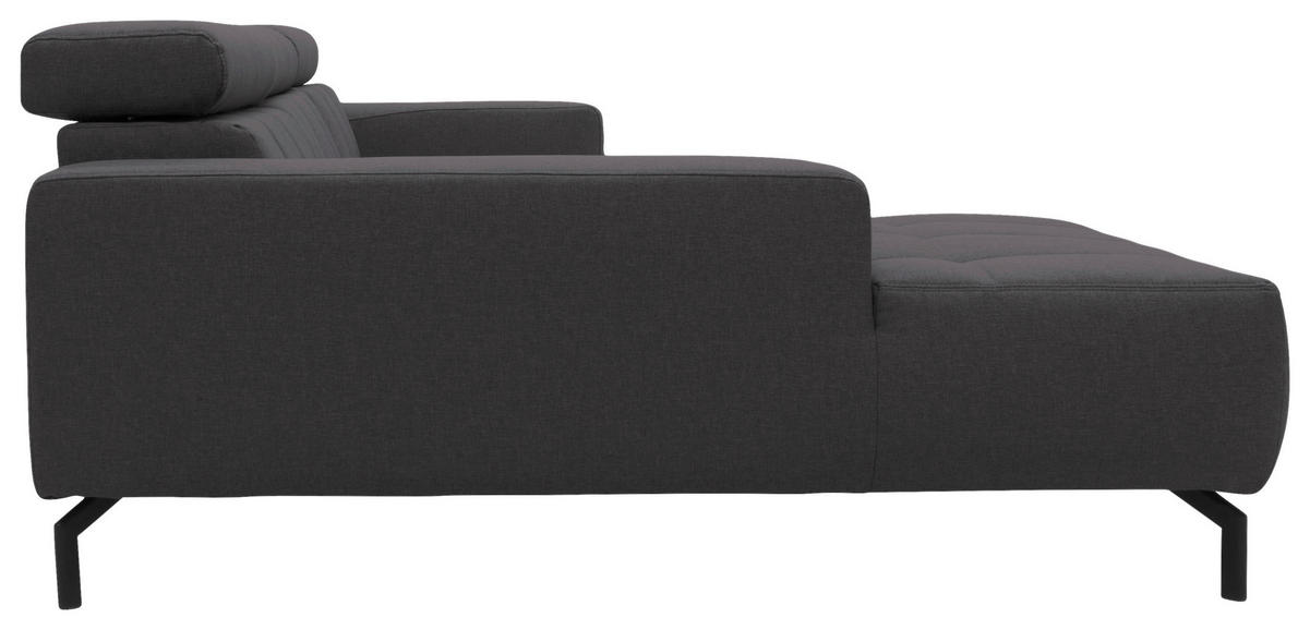 ECKSOFA Braun, Schwarz Webstoff  - Schwarz/Braun, Design, Textil/Metall (175/292cm) - MID.YOU