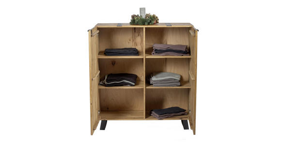 KOMMODE in 115/126,5/43 cm - Eichefarben/Schwarz, Trend, Holz/Metall (115/126,5/43cm) - Landscape