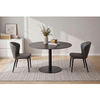 ESSTISCH 110/110/74 cm  Metall, Glas, Keramik rund Grau, Schwarz  - Schwarz/Grau, MODERN, Glas/Keramik (110/110/74cm) - Livetastic