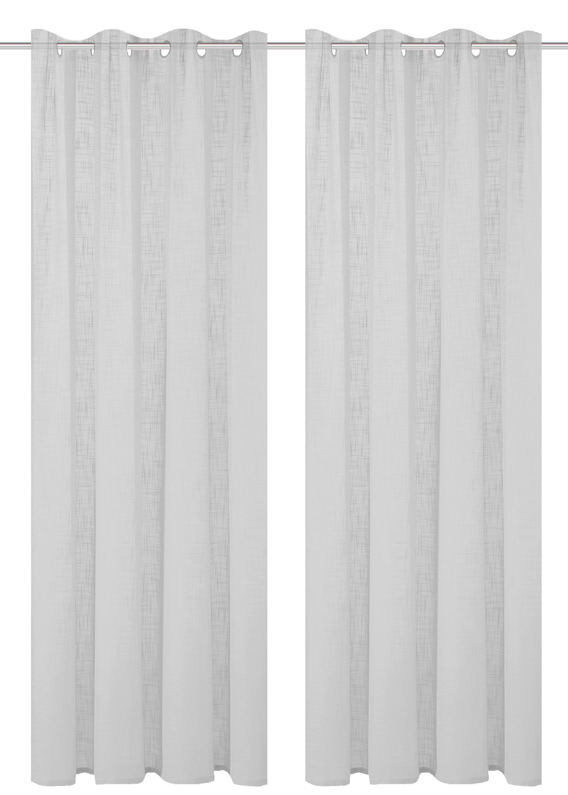 ÖSENVORHANG halbtransparent  - Grau, Basics, Textil (140/160cm)